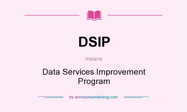 What does DSIP mean? It stands for Data Services Improvement Program