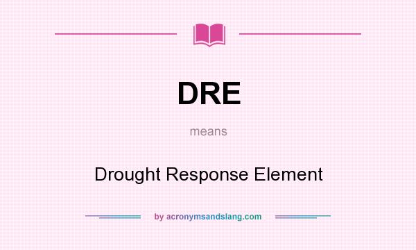 What does DRE mean? It stands for Drought Response Element