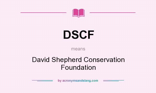 What does DSCF mean? It stands for David Shepherd Conservation Foundation