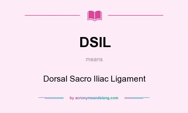 What does DSIL mean? It stands for Dorsal Sacro Iliac Ligament