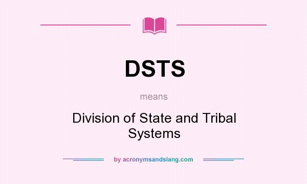 What does DSTS mean? It stands for Division of State and Tribal Systems