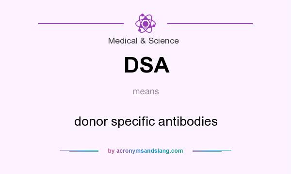 What does DSA mean? It stands for donor specific antibodies