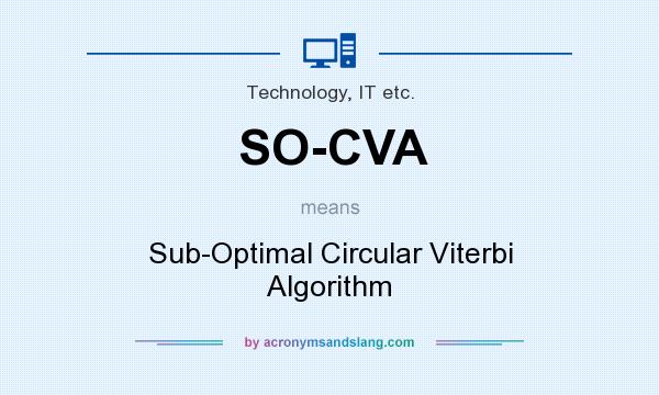 What does SO-CVA mean? It stands for Sub-Optimal Circular Viterbi Algorithm