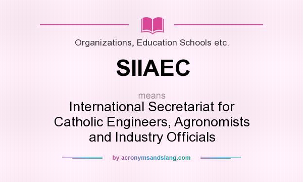 What does SIIAEC mean? It stands for International Secretariat for Catholic Engineers, Agronomists and Industry Officials
