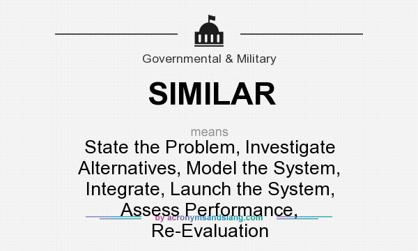 What does SIMILAR mean? It stands for State the Problem, Investigate Alternatives, Model the System, Integrate, Launch the System, Assess Performance, Re-Evaluation