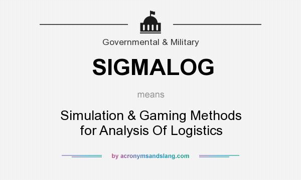 What does SIGMALOG mean? It stands for Simulation & Gaming Methods for Analysis Of Logistics
