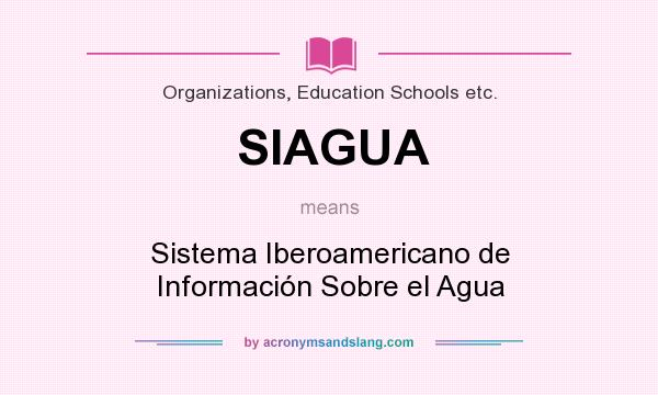 What does SIAGUA mean? It stands for Sistema Iberoamericano de Información Sobre el Agua