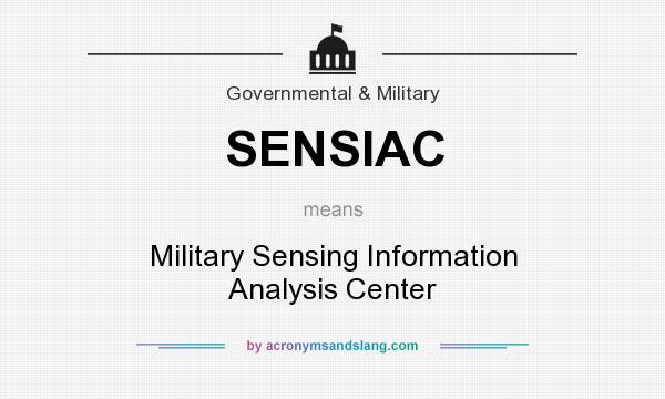 What does SENSIAC mean? It stands for Military Sensing Information Analysis Center