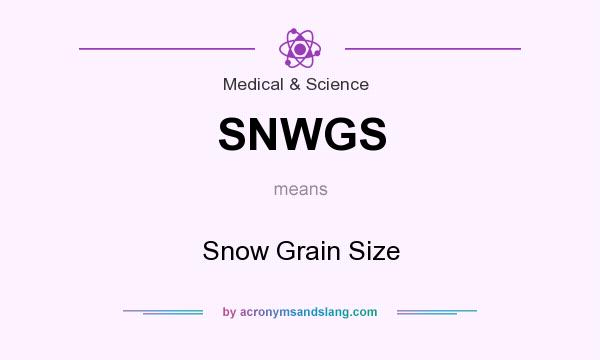 What does SNWGS mean? It stands for Snow Grain Size