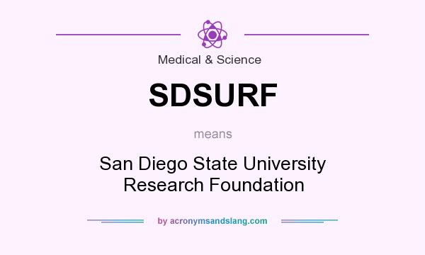 What does SDSURF mean? It stands for San Diego State University Research Foundation