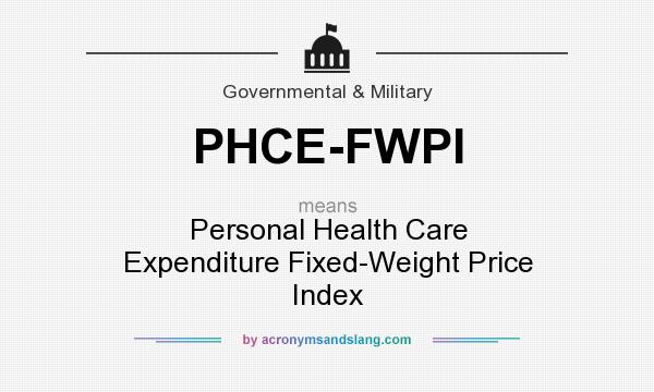 What does PHCE-FWPI mean? It stands for Personal Health Care Expenditure Fixed-Weight Price Index