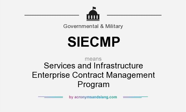 What does SIECMP mean? It stands for Services and Infrastructure Enterprise Contract Management Program