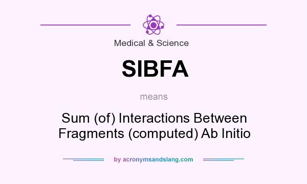 What does SIBFA mean? It stands for Sum (of) Interactions Between Fragments (computed) Ab Initio