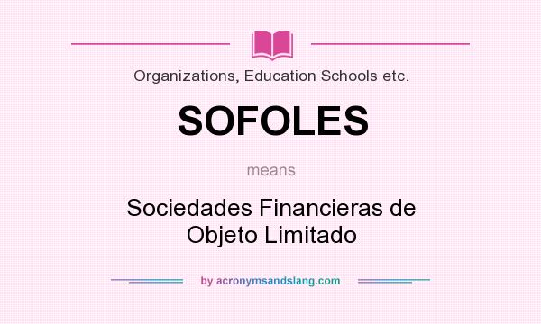 What does SOFOLES mean? It stands for Sociedades Financieras de Objeto Limitado
