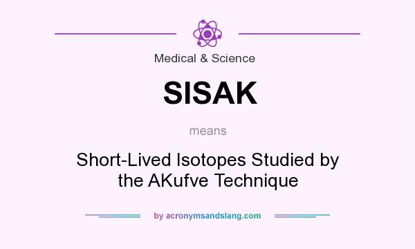 What does SISAK mean? It stands for Short-Lived Isotopes Studied by the AKufve Technique