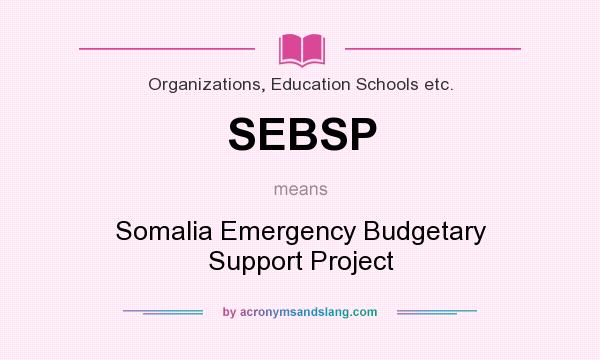 What does SEBSP mean? It stands for Somalia Emergency Budgetary Support Project