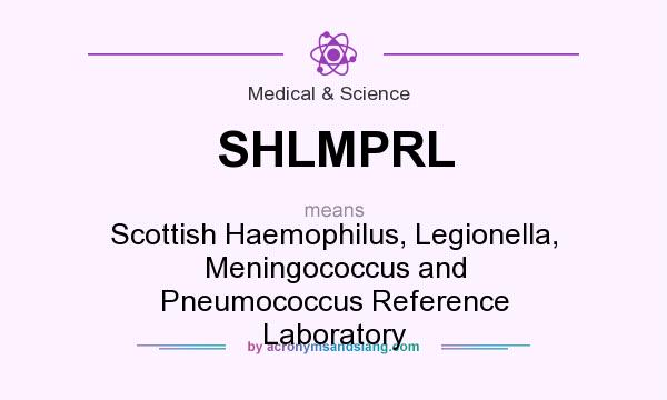 What does SHLMPRL mean? It stands for Scottish Haemophilus, Legionella, Meningococcus and Pneumococcus Reference Laboratory