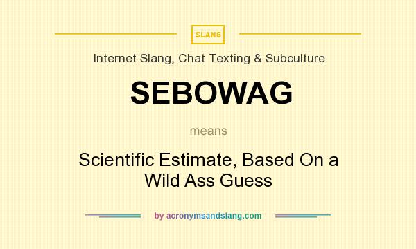 What does SEBOWAG mean? It stands for Scientific Estimate, Based On a Wild Ass Guess