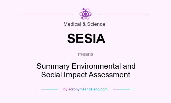 What does SESIA mean? It stands for Summary Environmental and Social Impact Assessment