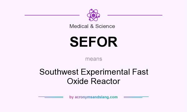 What does SEFOR mean? It stands for Southwest Experimental Fast Oxide Reactor