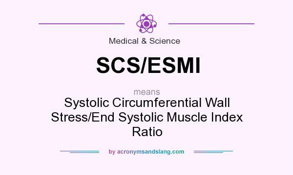 What does SCS/ESMI mean? It stands for Systolic Circumferential Wall Stress/End Systolic Muscle Index Ratio