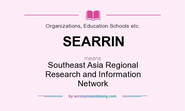 What does SEARRIN mean? It stands for Southeast Asia Regional Research and Information Network