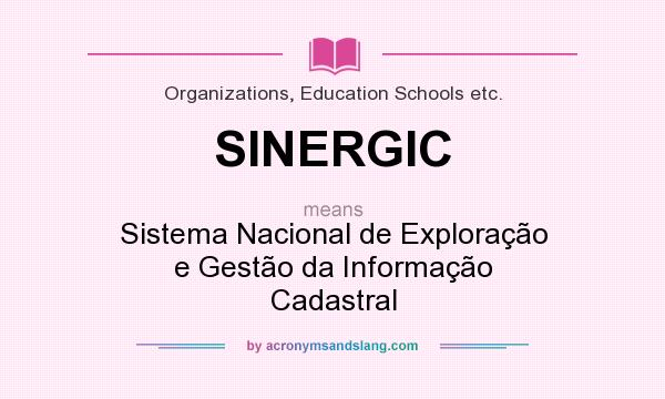 What does SINERGIC mean? It stands for Sistema Nacional de Exploração e Gestão da Informação Cadastral