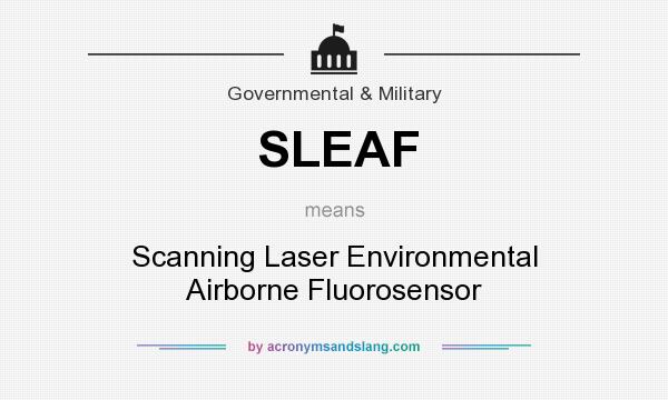 What does SLEAF mean? It stands for Scanning Laser Environmental Airborne Fluorosensor