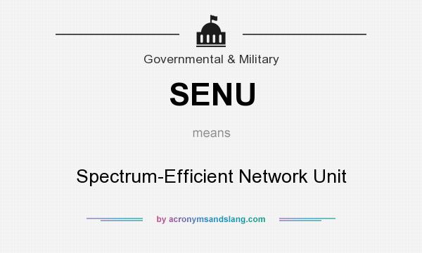 What does SENU mean? It stands for Spectrum-Efficient Network Unit