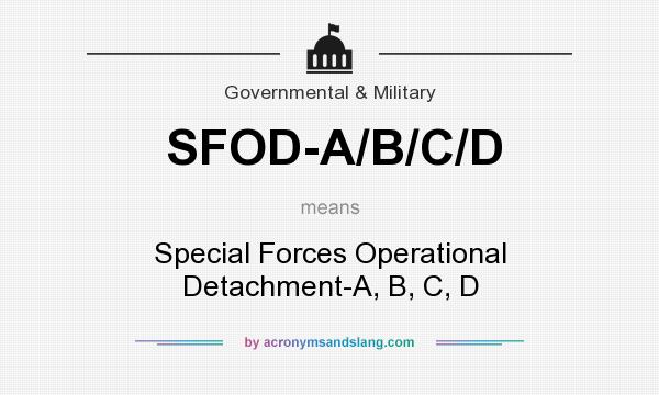 What does SFOD-A/B/C/D mean? It stands for Special Forces Operational Detachment-A, B, C, D
