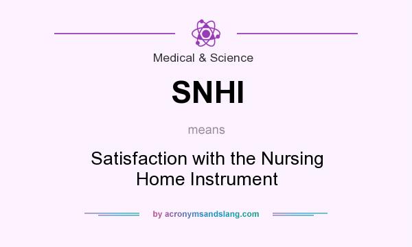 What does SNHI mean? It stands for Satisfaction with the Nursing Home Instrument