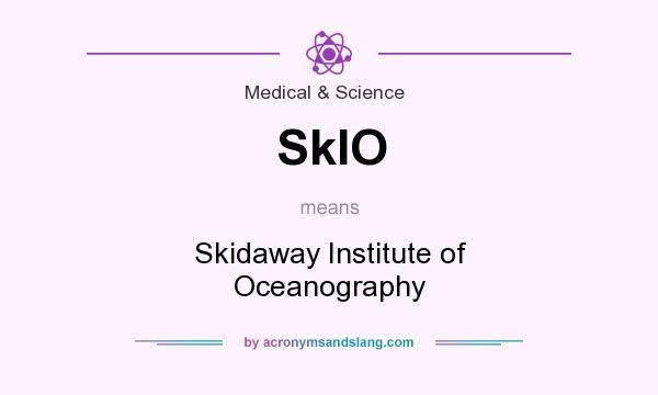 What does SkIO mean? It stands for Skidaway Institute of Oceanography