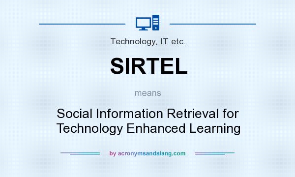 What does SIRTEL mean? It stands for Social Information Retrieval for Technology Enhanced Learning