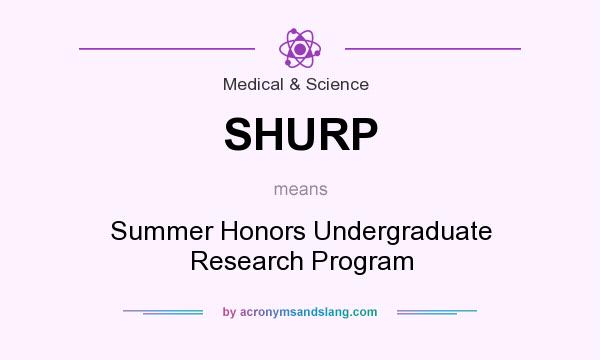 What does SHURP mean? It stands for Summer Honors Undergraduate Research Program