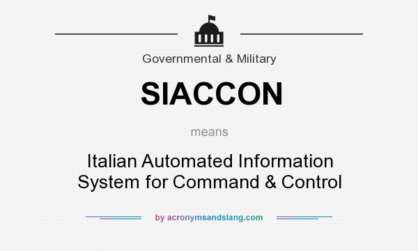 What does SIACCON mean? It stands for Italian Automated Information System for Command & Control