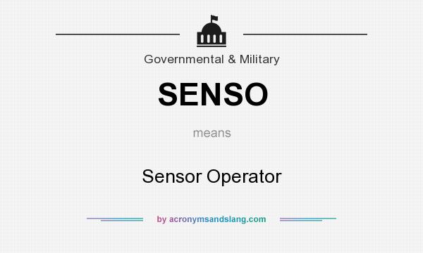 What does SENSO mean? It stands for Sensor Operator