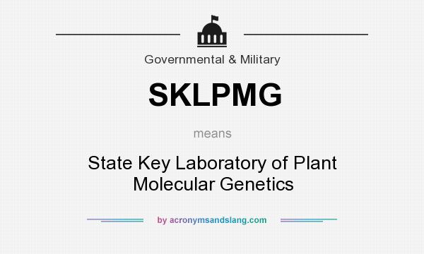 What does SKLPMG mean? It stands for State Key Laboratory of Plant Molecular Genetics