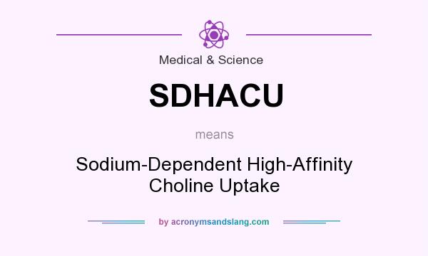 What does SDHACU mean? It stands for Sodium-Dependent High-Affinity Choline Uptake