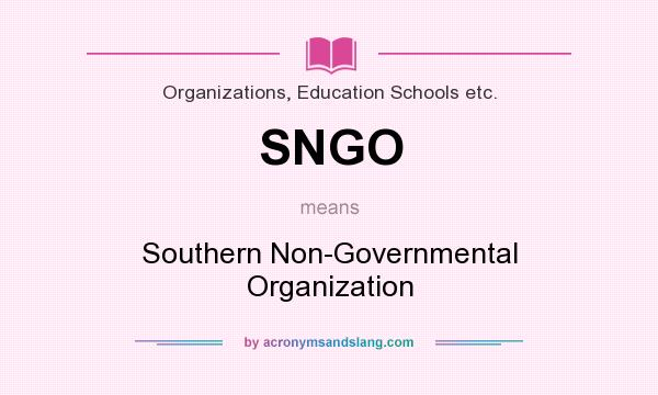 What does SNGO mean? It stands for Southern Non-Governmental Organization