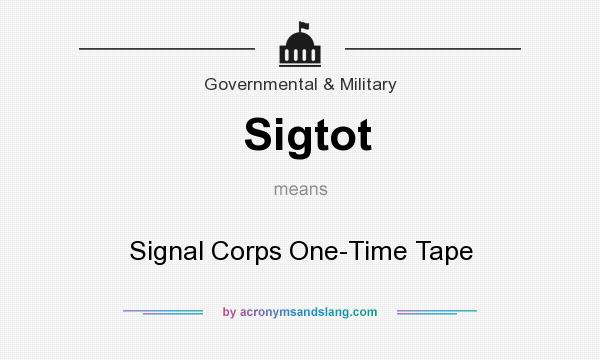 What does Sigtot mean? It stands for Signal Corps One-Time Tape