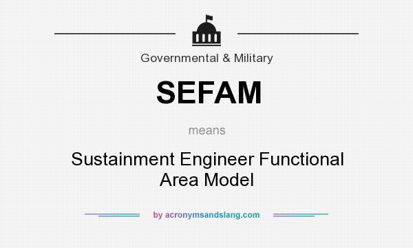 What does SEFAM mean? It stands for Sustainment Engineer Functional Area Model