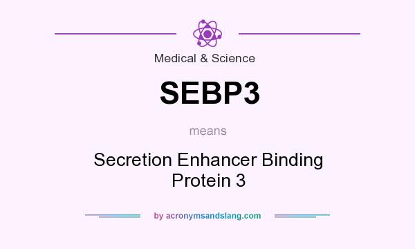 What does SEBP3 mean? It stands for Secretion Enhancer Binding Protein 3