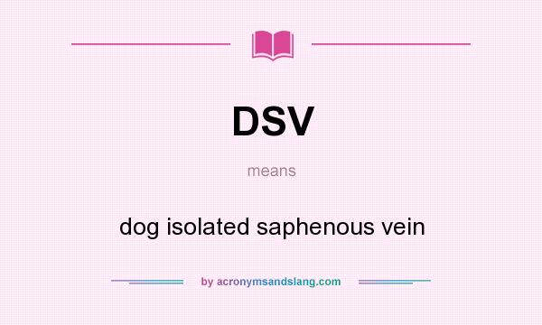 What does DSV mean? It stands for dog isolated saphenous vein