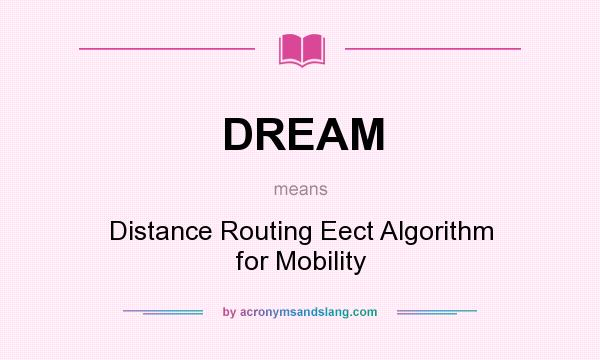 What does DREAM mean? It stands for Distance Routing Eect Algorithm for Mobility