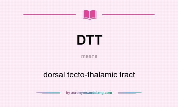 What does DTT mean? It stands for dorsal tecto-thalamic tract
