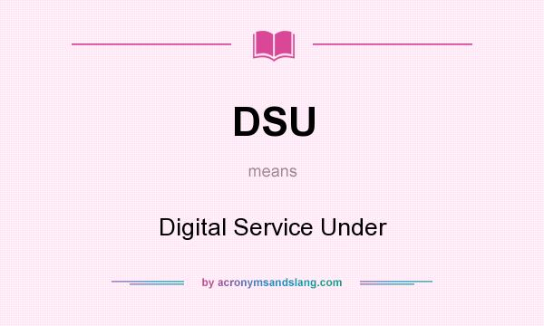 What does DSU mean? It stands for Digital Service Under