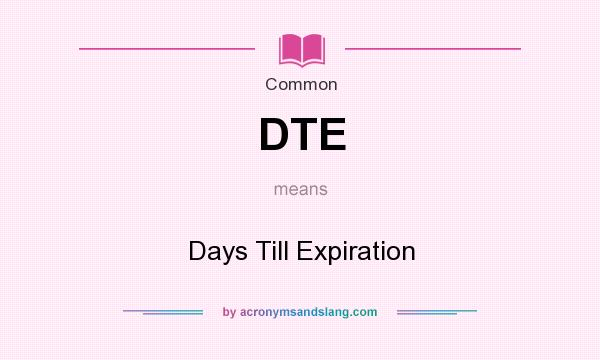 What does DTE mean? It stands for Days Till Expiration