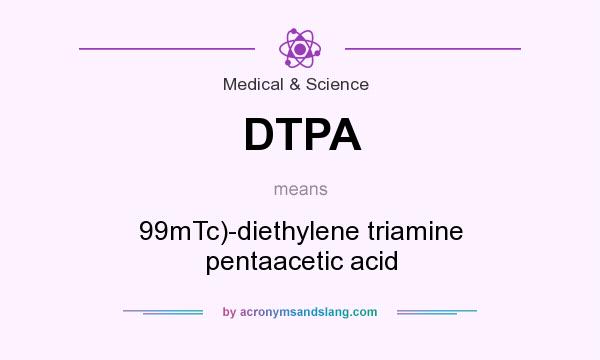 What does DTPA mean? It stands for 99mTc)-diethylene triamine pentaacetic acid