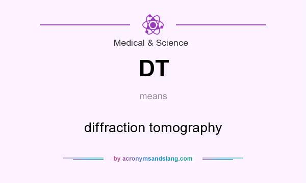 What does DT mean? It stands for diffraction tomography