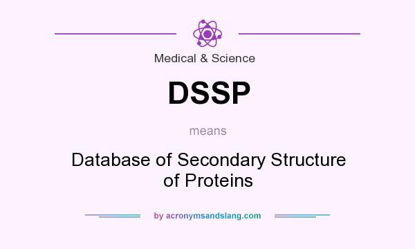 What does DSSP mean? It stands for Database of Secondary Structure of Proteins